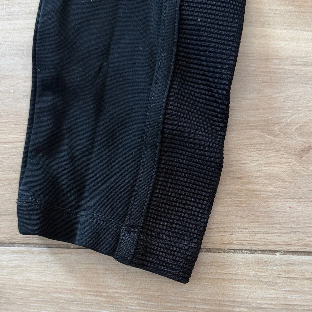 BCBGMAXAZRIA Womens Black Ribbed Side Panel Leggings Ponte Knit‎ Pants Small
